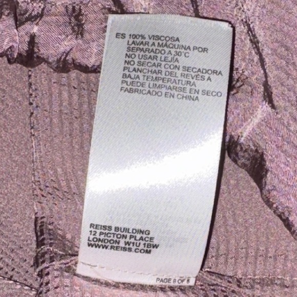 Reiss Maggie sz 8 Hammered Satin Top Mauve Taupe Drawstring Oversized - Picture 7 of 9